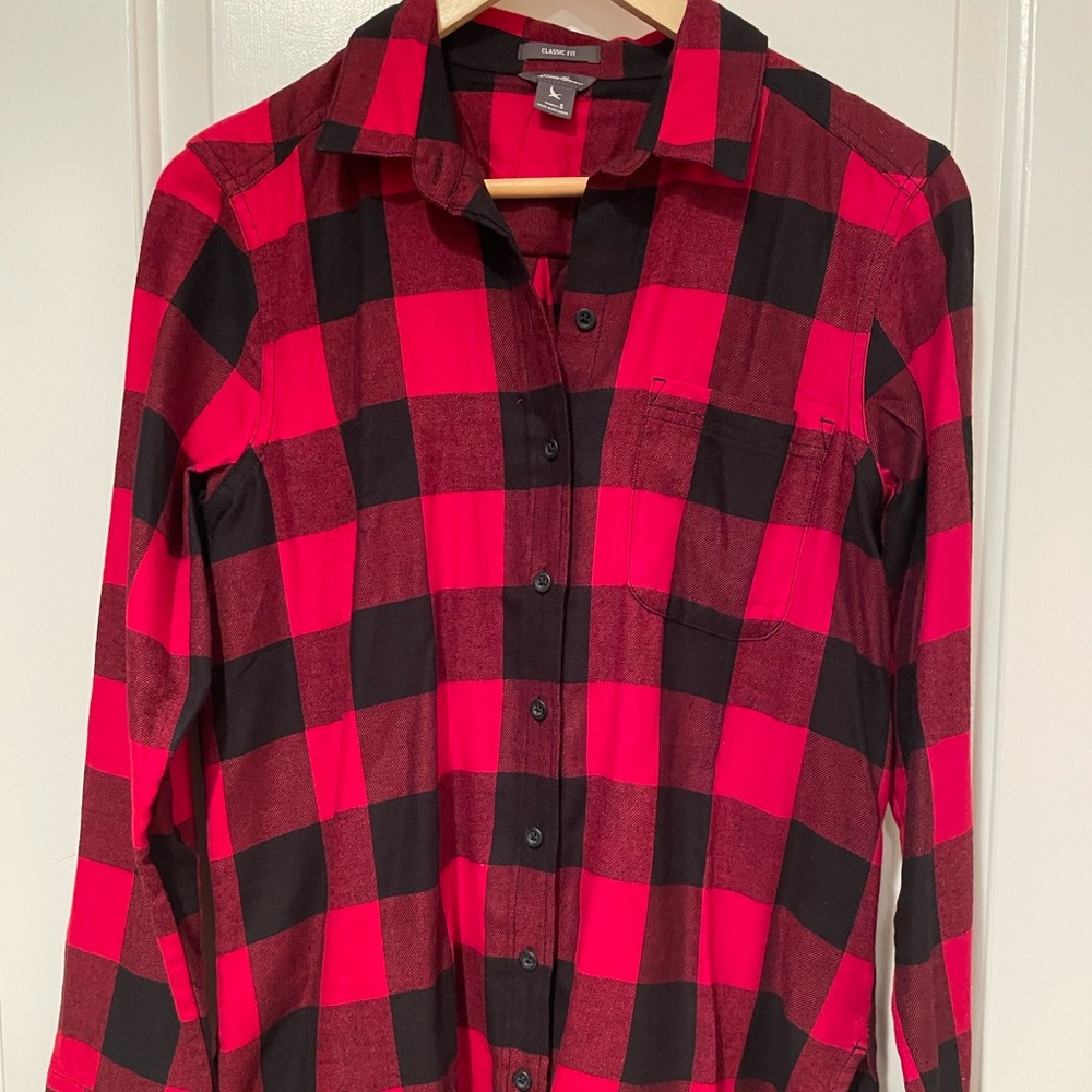 Eddie Bauer red and black buffalo check flannel shirt